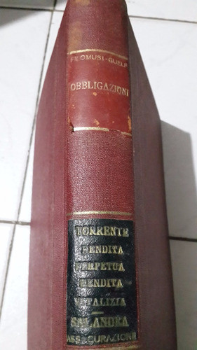 Libro Antiguo Obbligazioni Filomusi Guelf 0