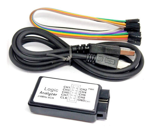Analizador Lógico Usb 8 Canales 24mhz Can Dmx-512 I2c I2s 0