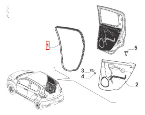 Guarnição Porta Traseira Direita Fiat Mobi 2017 Original 1
