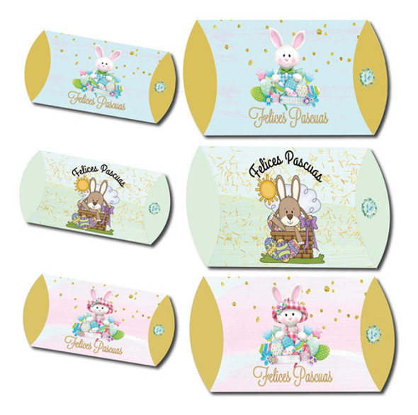 Kit Imprimible Cajas Almohaditas Pascuas 0