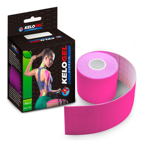 Fita Kinésio Tape Bandagem Elástica Kelogel 5cmx5m 1un Rosa 0