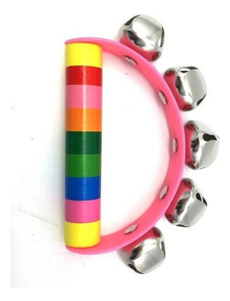 Pandereta En Madera 5 Cascabeles Montessori Colores Ltf Shop 0