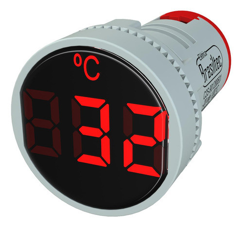Medidor De Temperatura 22mm Vermelho -20 Ate 100ºc 0