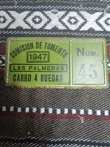 Antigua Patente De Carro 1947 0
