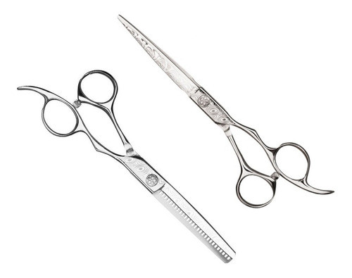 Set Tijera De Corte + Pulir Profesional Eurostil Barbero 0