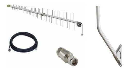 Antena Cel Rural Voz 2,3e4g +cabo 10m+adap Tnc X Sma+ Mastro 0