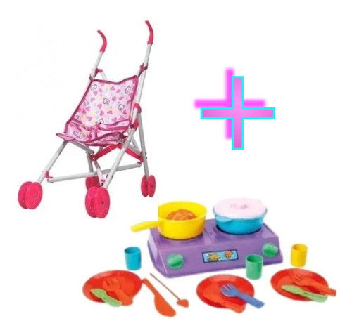 Combo Cochecito  De Juguete + Cocina Con Utensillos!! 1