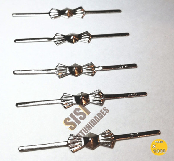 Moñito Conector Cairel Plateado 1000 Unid, Lote X Mayor 0