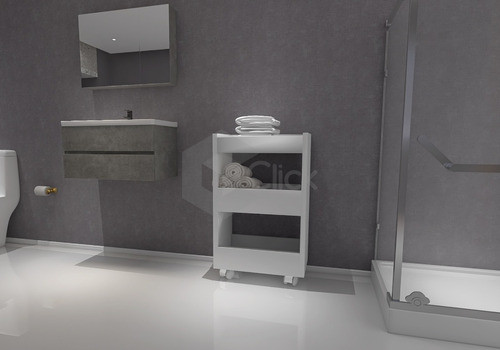 Porta Rolo De Papel Prateleira Wc Off White 1