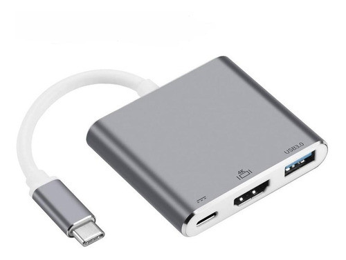 Adaptador Ficha Tipo C A Hdmi Y Usb 3.0 Notebook Audio Video 0