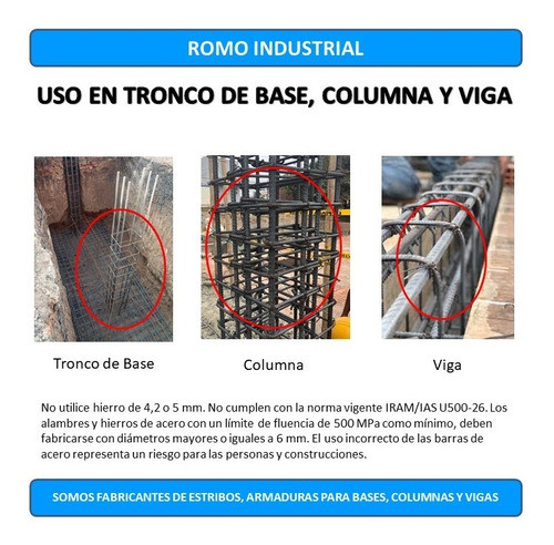 Estribo Hierro Construcción 6 Mm 17x17 Cm Caja X 50 Un 1