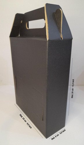 Caja 3 Vinos Bk Laminado  Manija 34x25x9 1