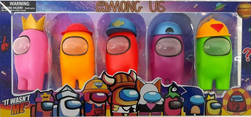 Among Us Juguetes 11 Cms. Pack X 5 En Caja Regalo 0