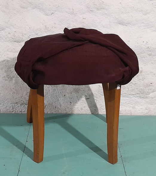 Antiguo Vintage Butaca Americana Redonda Tapizada 47x47cm 1