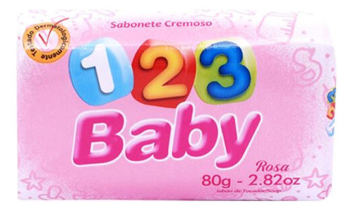 Sabonete Cremoso 123 Baby Rosa 80g 0
