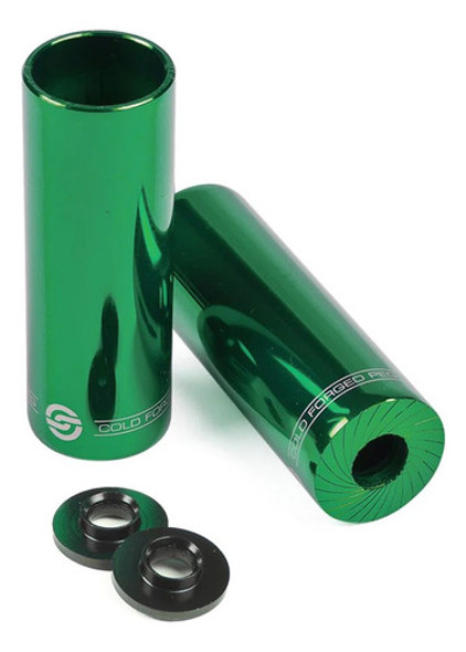 Par De Pegs Salt Bmx Am ¡acero Forjado Pro! Pedalines Verdes 0