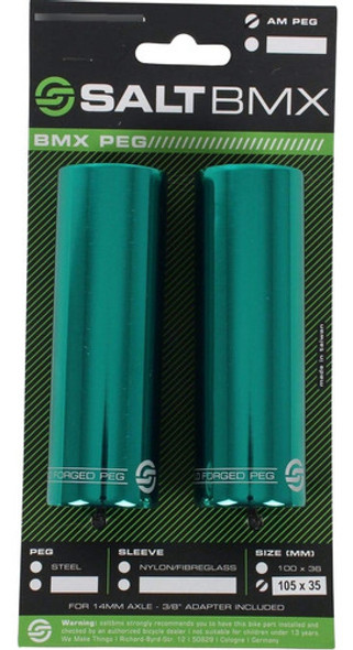 Par De Pegs Salt Bmx Am ¡acero Forjado Pro! Pedalines Verdes 1