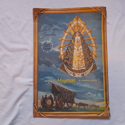 Antiguo Poster, Afiche Publicidad De Mejoral Virgen De Lujan 0