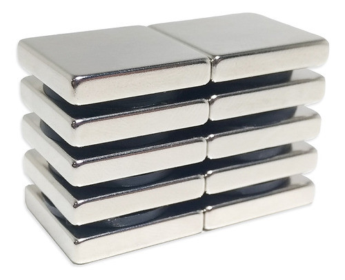 Imã De Neodímio 20mm X 20mm X 4mm 10pç Magnético Super Forte 0
