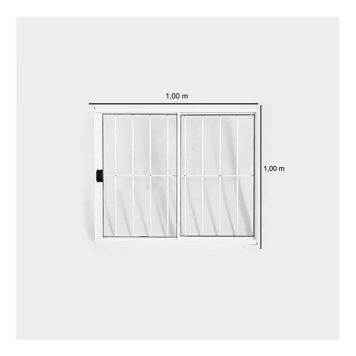Janela De Alumínio De Correr 100x100cm 2 Folhas Com Wt 1