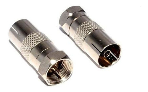 Adaptador Coaxil Rg6 Tv Pin Fino Macho A Pin Grueso Hembra 0