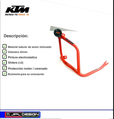 Defensa Lateral Con Sliders Jpl Ktm Duke 390 1