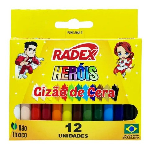 Gizão Giz De Cera Radex Com 12 Unidades 0