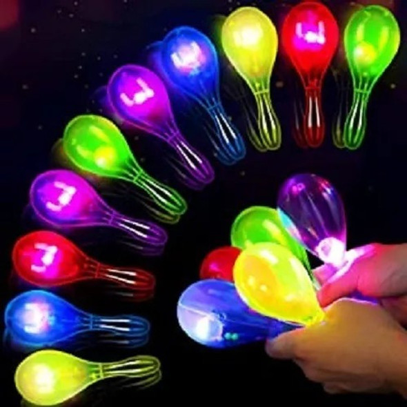 Maracas De Colores Luminosa Led X6 Und Cotillón Surtido 1