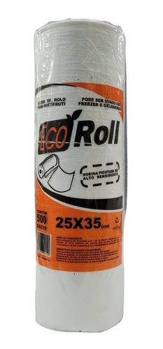 3 Bobina Plástica Picotada 25x35 500 Saco Reforçado Eco Roll 1