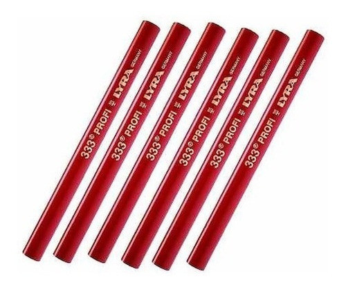 Lápiz Lyra 333 Rojo 18 Cm X 6u Carpintero Profesional 0