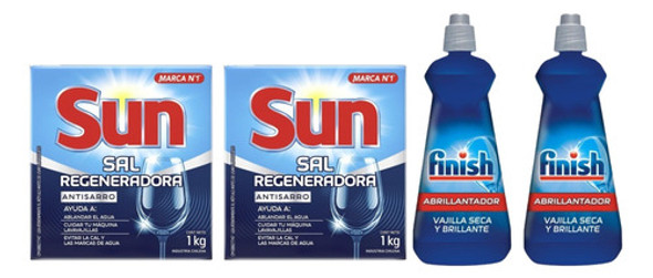 Sal Regeneradora Sun Lavavajillas + Abrillantador Combo X2 0