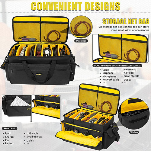 ~? Lefor· Z Large Dj Equipment Gig Bag Cable File Organizer 1