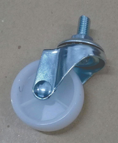 Rueda Base Giratoria C Perno Polipropileno Blanca 50x22 30kg 1