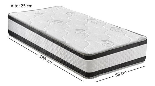 Colchón 1 Plaza De Espuma Alta Densidad 33 - 88x188x25cm 1