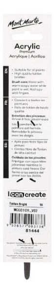 Pincel Profesional Para Acrilico Mont Marte Plano Nro.16 1