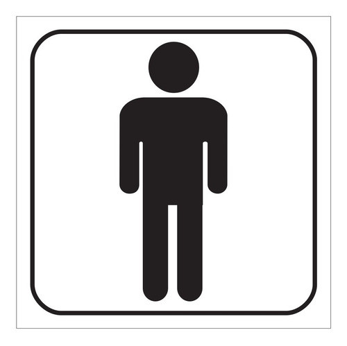 Cartel Figura Hombre Para Baño 14x14 Alto Impacto 0