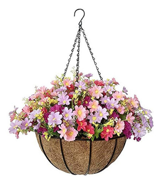 Lesrant Cestas De Flores Colgantes Para Exteriores, Falsas J 0