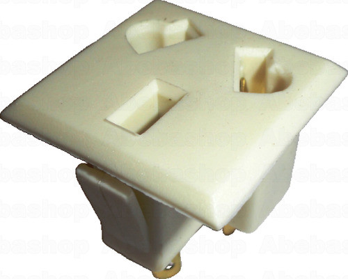 Pack 5x Conector Toma 220v Hembra 3 Espigas Blanco Chasis 0
