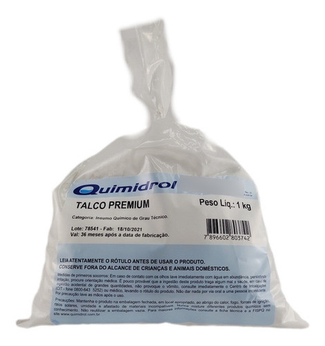 Talco Premium 1kg Quimidrol - Barbearia E Salão De Beleza 0