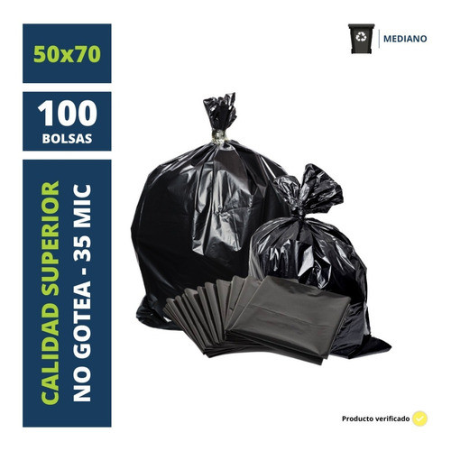 Bolsa De Residuo Consorcio Basura Negras 50x70 X100u 0