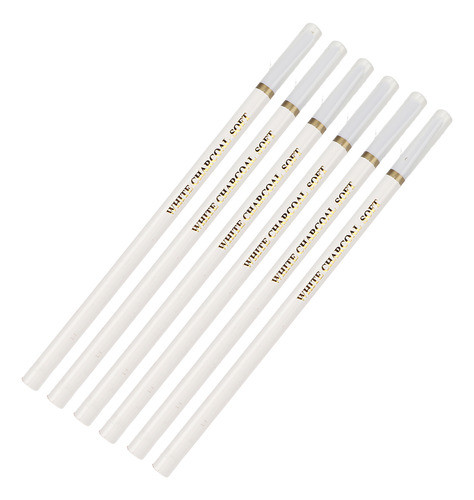 Lápis De Arte, 6 Peças, Lápis De Carvão Branco Não Tóxico 1