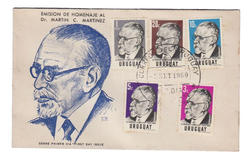 1960 Blancos Homenaje A Martin C Martinez Sobre Fdc Sellos 0