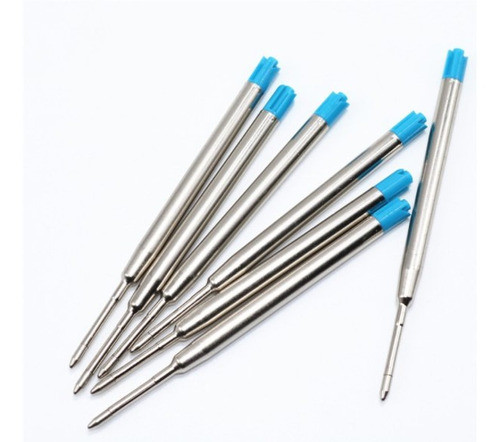 10 Carga Refil P/ Canetas Metal Tipo Crown Parker Azul 0