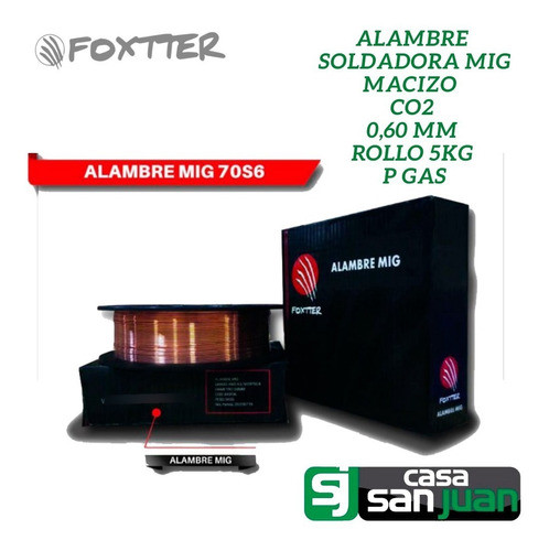 Rollo Alambre P/ Mig En Acero Soldar 0,60mm X 5 Kilo Foxtter 1
