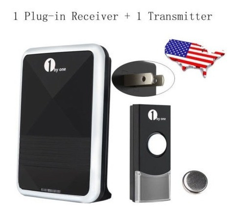 1byone Timbre Inalámbrico 36 Campana Led Azul Receptor Plug- 0