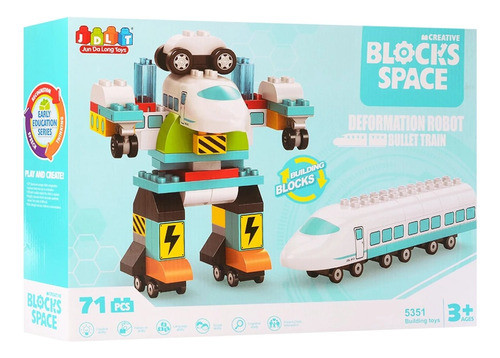 Set De Bloques De Construcción Jdlt Robot Tren Bala 71pzs Ub 0