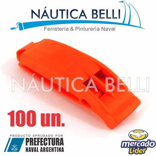 Silbatos Náuticos Reglamentarios Con Soporte X 100 Unidades 0