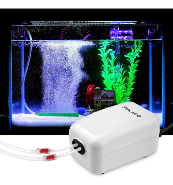 Bomba Aire Acuario Eléctrica Silenciosa Cable Doble Salida 0