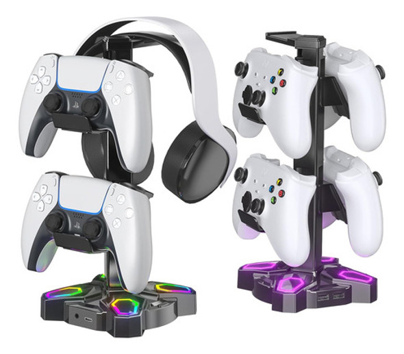 Suporte Para Fones De Ouvido Kdd Gaming Rgb, Suporte Giratór 0