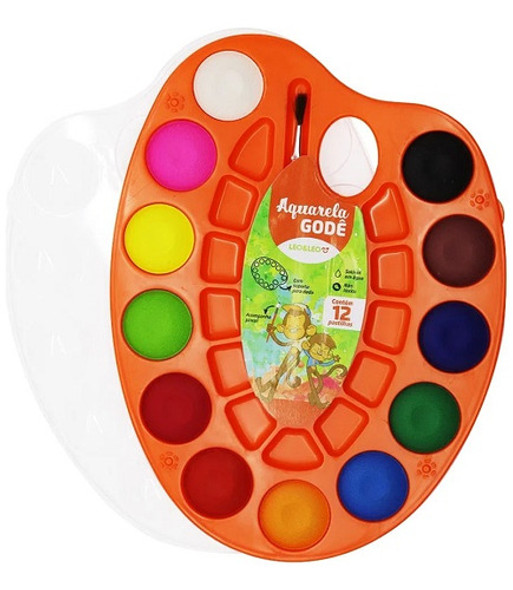 Aquarela Godê Estojo Com 12 Cores + Pincel - Leo E Leo 0